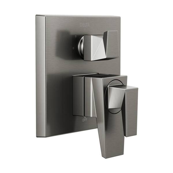 Delta Trillian 2-Handle Wall-Mount 3-Function Diverter Valve Trim Kit in Black Stainless (Valve not Included)