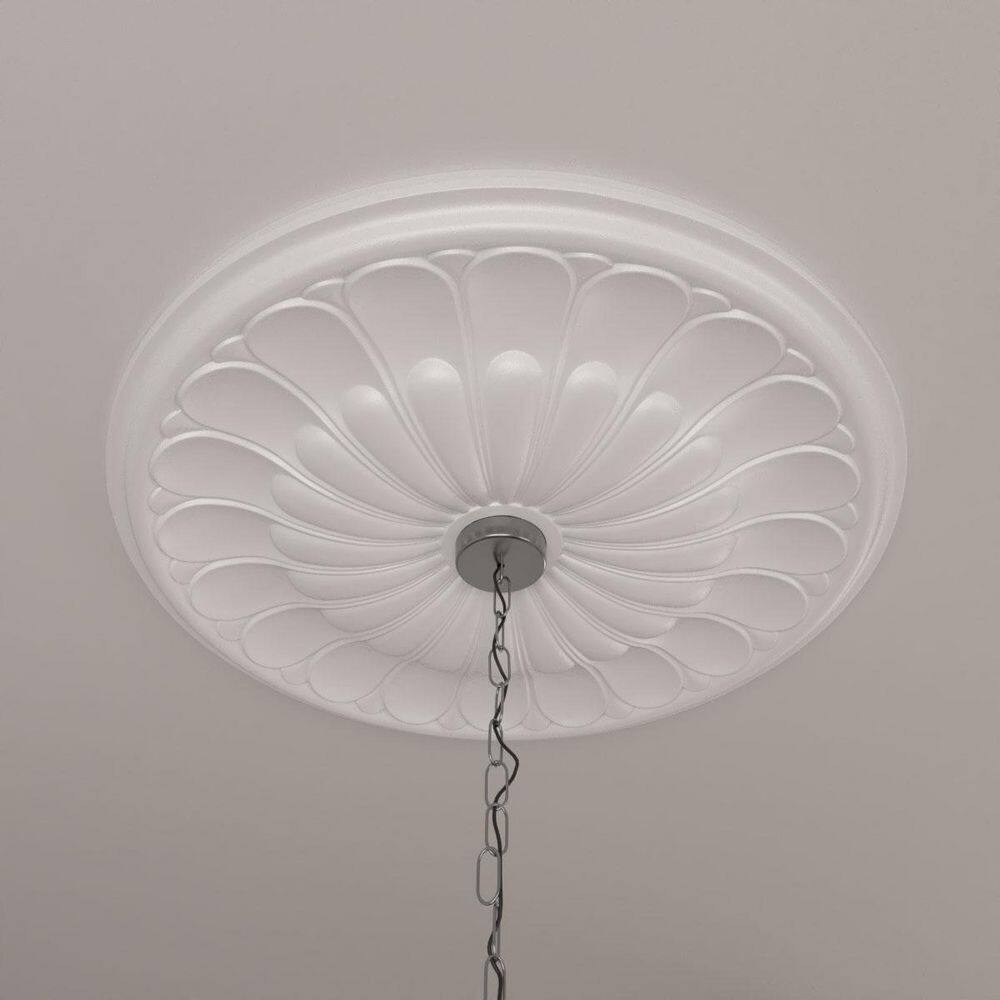Primed White Urethane Gorleen Ceiling Medallion, 31.63 in