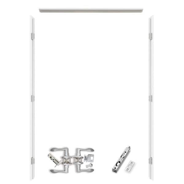 72 in. x 80 in. Primed Wood Knock Down Door Frame 3-Piece Plus Weather Seal Universal-Handed Reversible for French Door