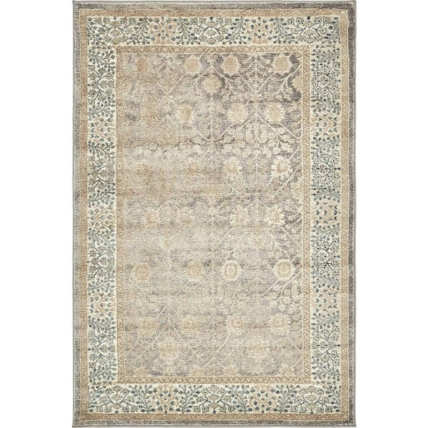 Unique Loom Salzburg Gneis Gray 4' 0 x 6' 0 Area Rug 3138327 The Home