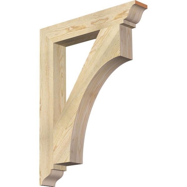 Ekena Millwork 4 in. x 34 in. x 26 in. Douglas Fir Westlake Traditional Rough Sawn Bracket