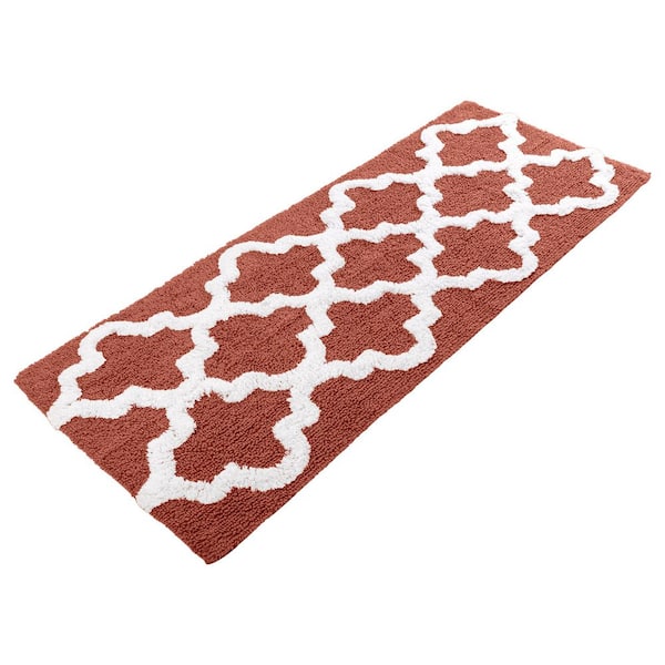 Lavish Home Trellis Brick 24 in. x 60 in. Bathroom Mat
