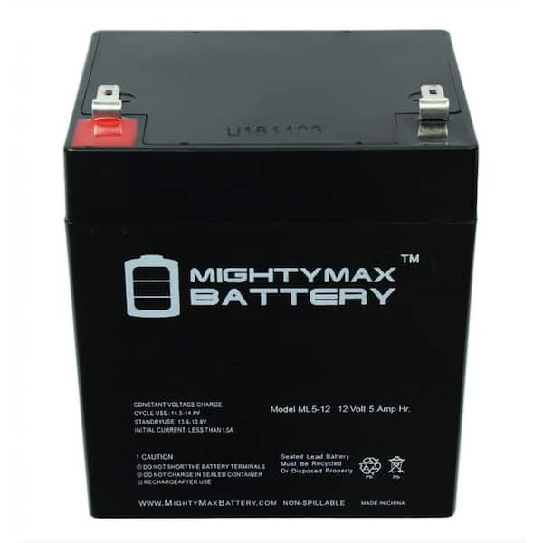 Mighty Max Battery 12V 5Ah Battery for LiftMaster 485lm Evercharge Back-Up - 2 Pack