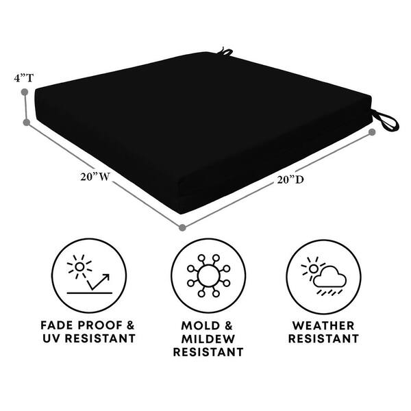 Sunbrella Solid fabric 20 in. Square seat pad with 17 options (2