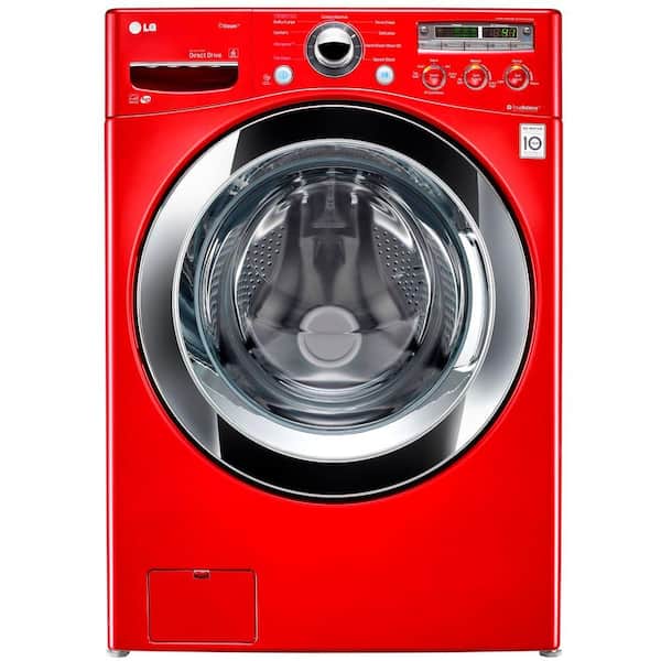 LG 4.0 DOE cu. ft. Large Front Load Washer with Steam in Wild Cherry Red, ENERGY STAR