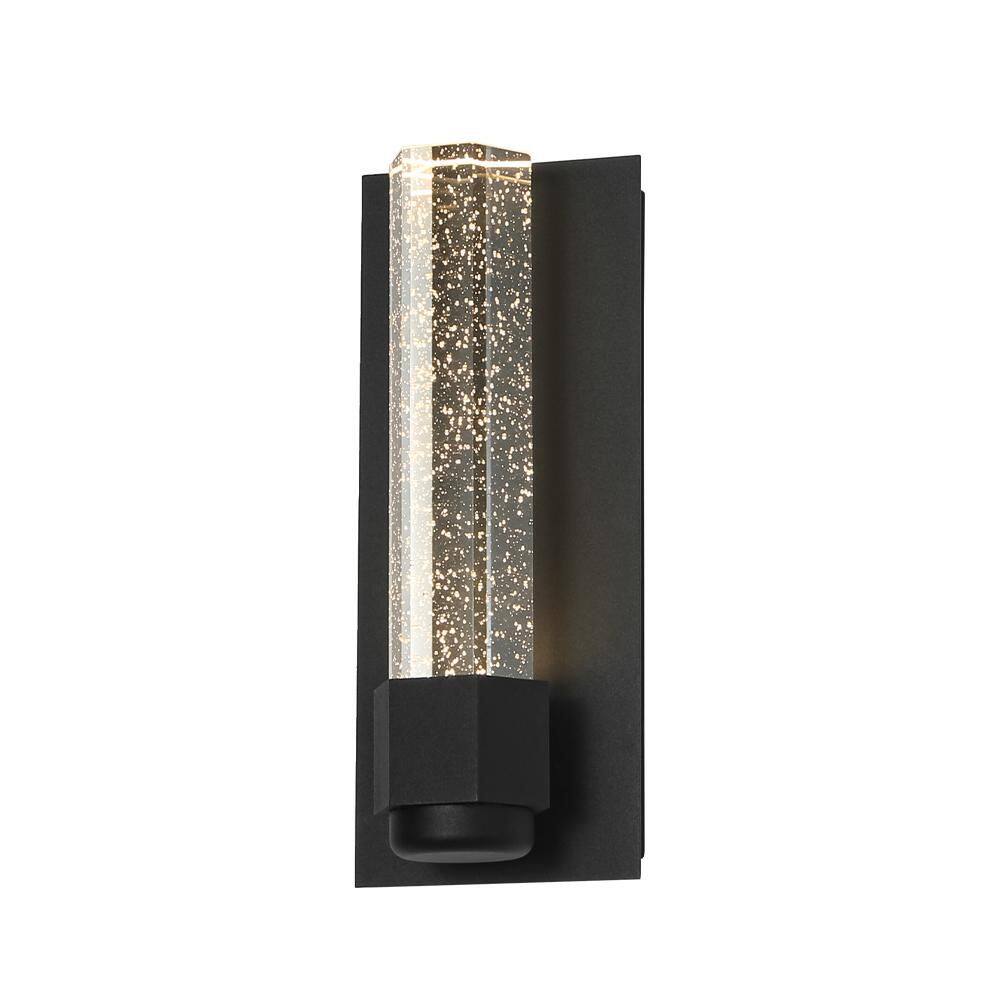 Eaves 1-Light 4.5 in.W Matte Black Integrated LED Hardwired Bedroom Indoor Crystal Wall Light Lantern Porch Sconce price history on PriceWatchPro