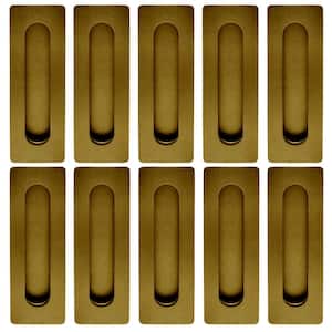 FHIX 7-1/8 in. L Satin Brass PVD Stainless Steel Square Edge Oblong Flush Cup Pull (10-Pack)