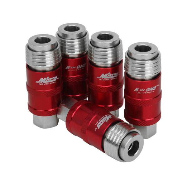 Milton 5 In ONE Universal Air Coupler 1/4 In. FNPT Safety Exhaust Quick