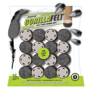 GorillaFelt 1 in. Tap-In Wool Blended Felt Pads (16-pack)