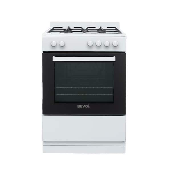 24 in. 4-Burners Freestanding Gas Range in White