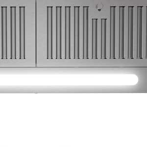 28 in. 319CFM Convertible Insert Range Hood with Carbon Filters, LED Light and Push Button Controls in Stainless Steel