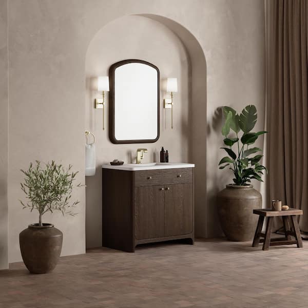 Gracyn 36.0 in. W x 21.5 in. D x 35.88 in. H Single Bath Vanity in Sable with White Zeus Silestone Quartz Top