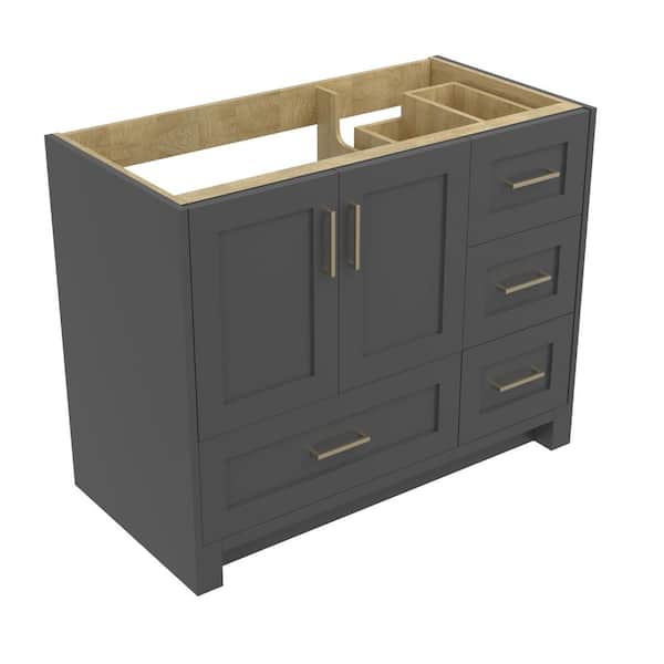 Wina 42 in. W x 21.5 in. D x 33.5 in. H Solid Wood Single Sink Bath Vanity Cabinet without Top Freestanding Base in Gray