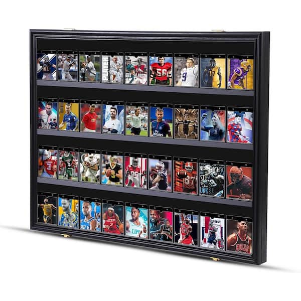 Unbranded Black 24 in. x 31 in. Sports Card Display Frame Case, Baseball Card Display Case, Graded Cards Display (1-P Horizontal)