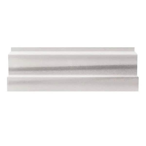 Apollo Tile Gray Grandis 4 in. x 12 in. Marble Polished Baseboard Tile Trim (3.33 sq. ft./case) 10-Pack