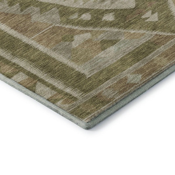Mayfield Premium Machine Washable Abstract AMF1916 Linen 8 ft. x 10 ft. Area Rug