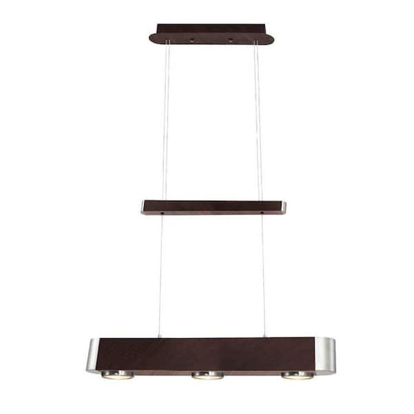 EGLO Chicago 3-Light Ceiling Mount Antique Brown and Matte Nickel Island Pendant