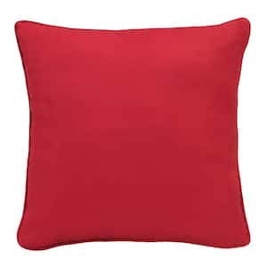 18 in. L x 18 in. W Ruby Red Outdoor Solid Throw Pillow