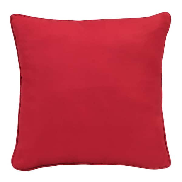 Habitat 18 in. L x 18 in. W Ruby Red Outdoor Solid Throw Pillow