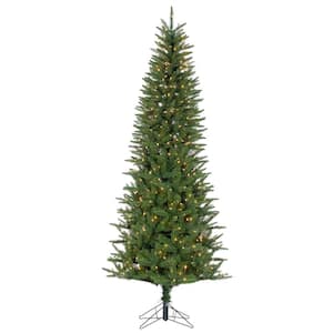 7.5 ft. Natural Cut Narrow Northern Spruce Artificial Christmas Tree, Instant Glow Power Pole with 550 UL Clear Lights