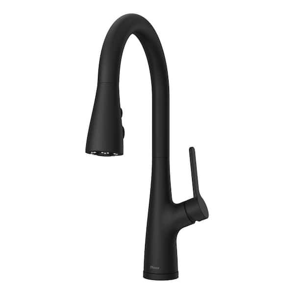 Pfister Neera Single-Handle Pull-Down Sprayer Kitchen Faucet in Matte Black