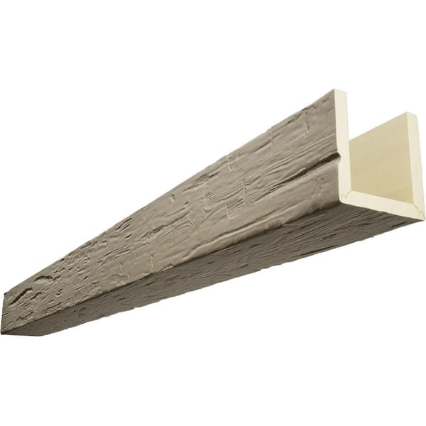 Endurathane 4 in. H x 6 in. W x 8 ft. L Hand Hewn Champagne Mist Faux Wood Beam
