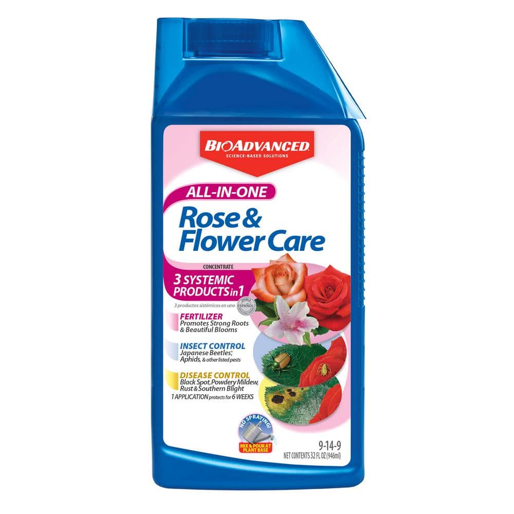 BIOADVANCED 32 oz. Concentrate All-in-1 Rose and Flower Care 701260 - The  Home Depot