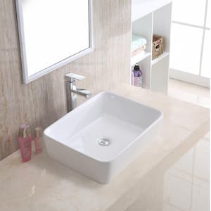 Valera 19 in. Vitreous China Vessel Bathroom Sink in White