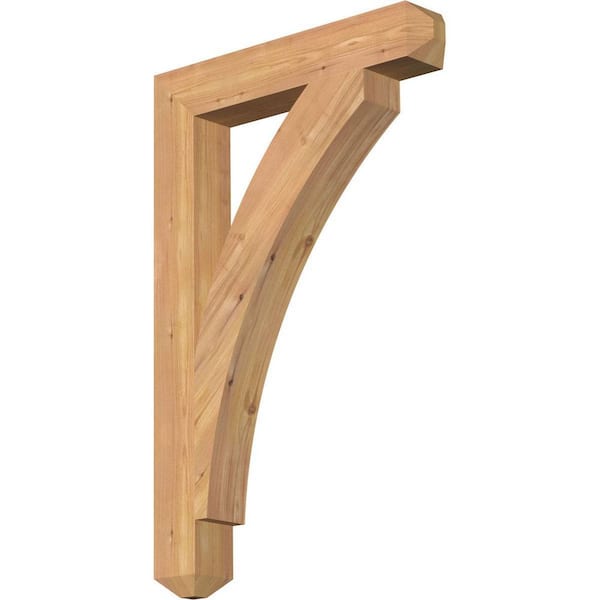 Ekena Millwork 3.5 in. x 34 in. x 22 in. Western Red Cedar Thorton Craftsman Smooth Bracket