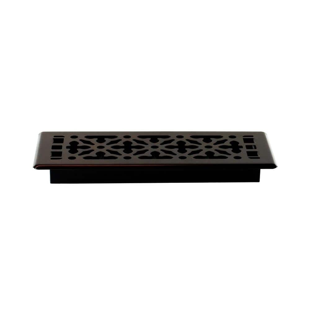Gothic Bronze Steel 4" x 12" Floor Register with Polished Finish