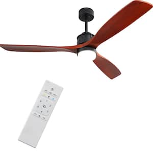 60 in. LED Indoor/Outdoor Dimmable Matte Black Smart Solid Wood Blade Ceiling Fan with 6-Speed Remote