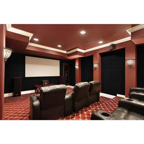 Foss QuietWall 108 sq. ft. Black Acoustical Noise Control Textile Wall Covering and Home Theater Acoustic Sound Proofing