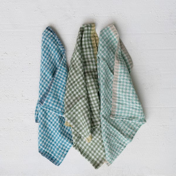 Gingham Linen Tea Towel