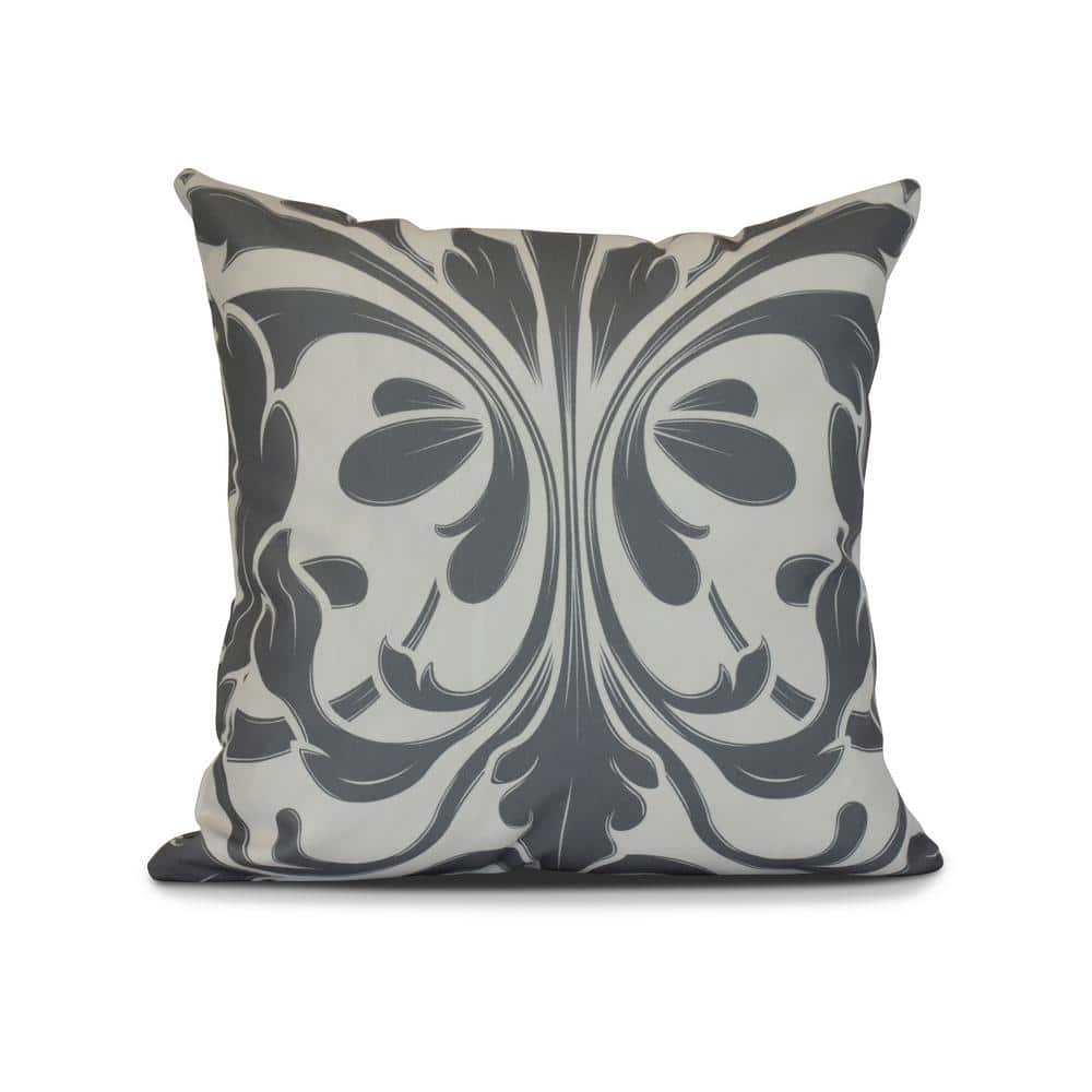 British Colonial Gray Geometric 17 in. x 17 in. Throw Pillow PG797GY2 ...