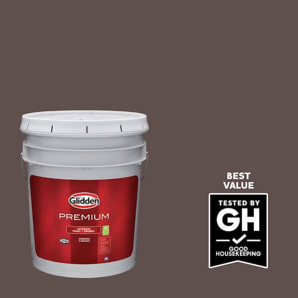 Glidden Premium 5 gal. PPG1017-7 Chocolate Pretzel Satin Interior Latex Paint
