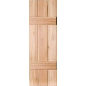 12 in. x 53 in. Exterior Real Wood Sapele Mahogany Board and Batten Shutters Pair Unfinished