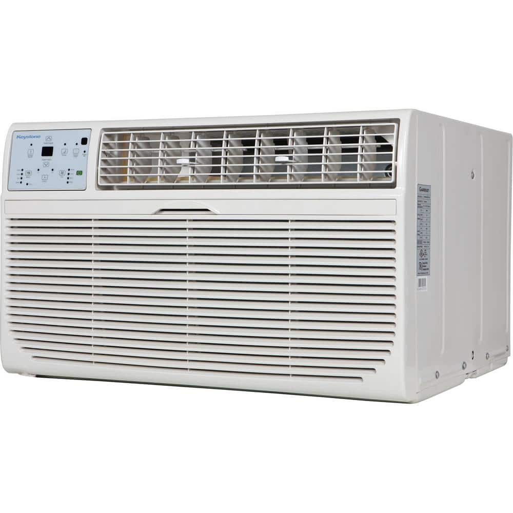 Keystone 10,000 BTU White Through-the-Wall Air Conditioner with Heater and Remote