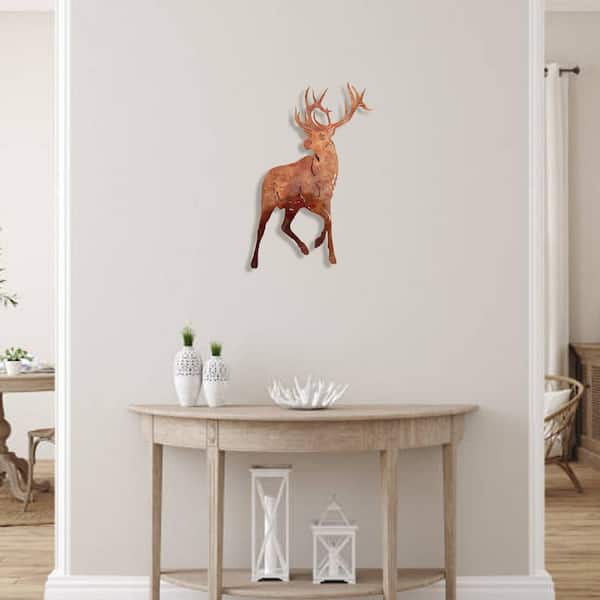 Peterson Artwares Posed Stag Metal Wall Art PH1706 The Home Depot