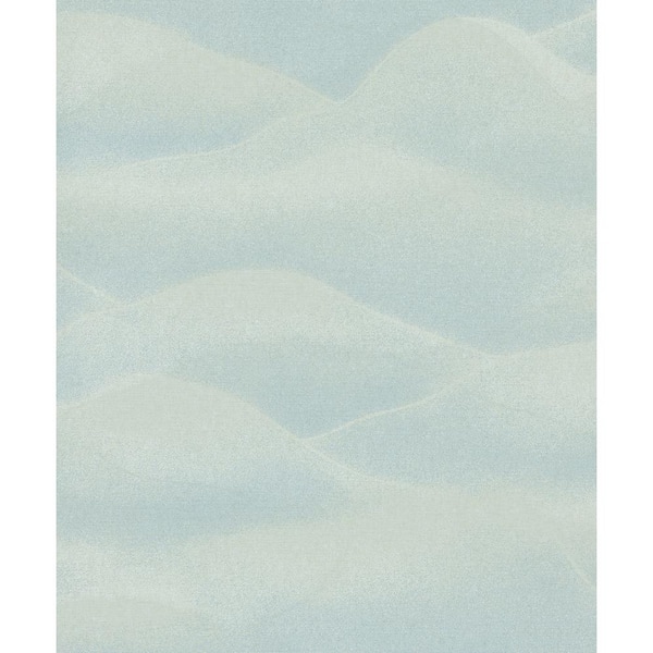 Unbranded Hotel Collection Light Green Rolling Hills Landscape Glitter Finish Non-Pasted Non-Woven Wallpaper Sample