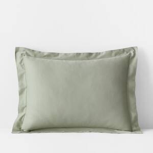 Tarragon Solid 300-Thread Count Rayon Made From Bamboo Cotton Sateen Standard Sham