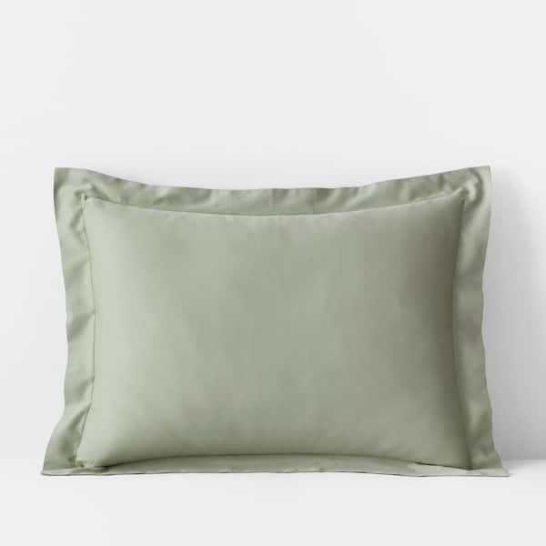 The Company Store Tarragon Solid 300 Thread Count Rayon Made from Bamboo Cotton Sateen Standard Sham