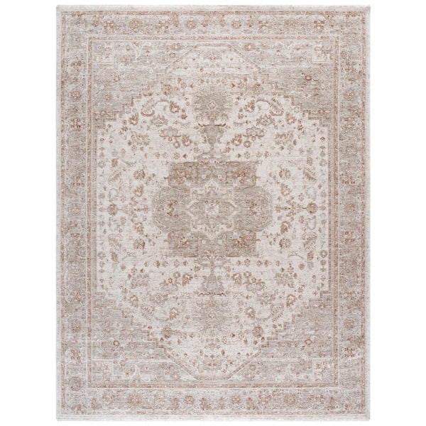 Kendal 9 ft. x 13 ft. Ivory/Beige Gray Medallion Area Rug