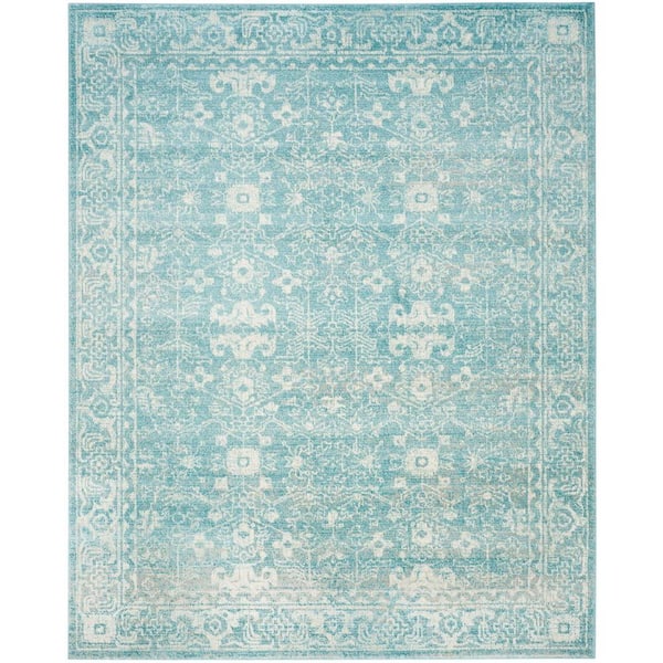 SAFAVIEH Evoke Light Blue/Ivory 8 ft. x 10 ft. Border Area Rug