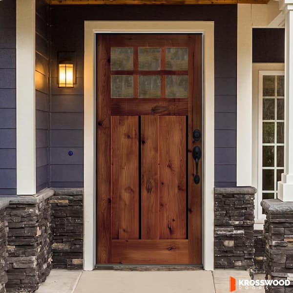 Krosswood Doors 36in.x80in. Alder LH 6-Lite Clear Glass