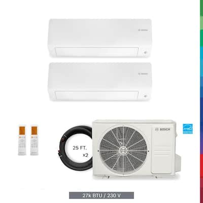 Gen 3-Climate 5000 2-Zone 27,000 BTU 2.25 Ton Ductless Mini Split Air Conditioner with Heat Pump 230-Volt