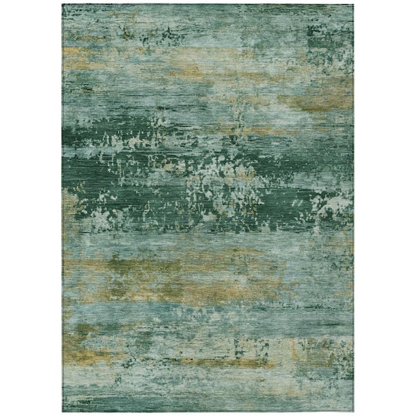 Chantille Machine Washable Indoor/Outdoor Abstract ACN2146 Green 2 ft. 6 in. x 3 ft. 10 in. Area Rug