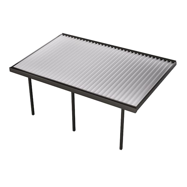 Four Seasons Outdoor Living Solutions Optima High Performance 22 ft. x 10 ft. Dark Bronze Frame White Roof Aluminum Patio Cover 20 lbs. Snow Load with 3-Posts