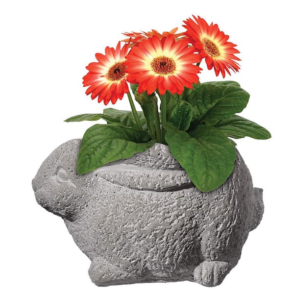 Cement Buddies Large Natural Cement Rabbit Planter