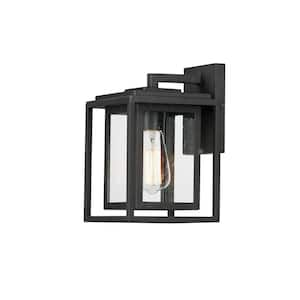 Cabana 1-Light Balck Outdoor Hardwired Wall Sconce