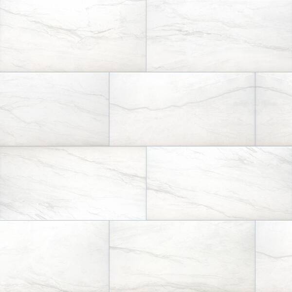 MSI Alexandra White 12 in. x 24 in. Matte Porcelain Floor and Wall Tile